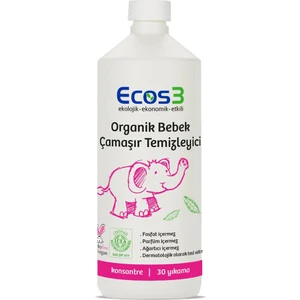 Bebek Çamaşır Deterjanı, Organik & Vegan Sertifikalı, Ekolojik, Kokusuz, Konsantre 30 Yıkama, 1050ml