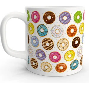 Rock'n Fox Donut Renkli Tatlı Tasarımlı Kupa Bardak