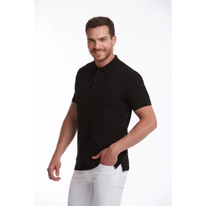 Erkek Siyah Regular Fit %100 Pamuk Polo Yaka Tişört