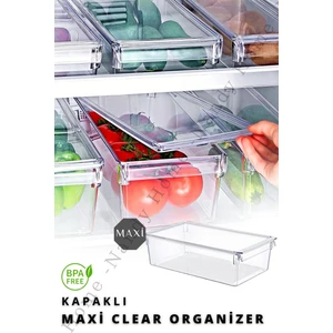 Nandy Home Kapaklı Maxi Tall Clear Buzdolabı & Dolap Içi Düzenleyici Organizer