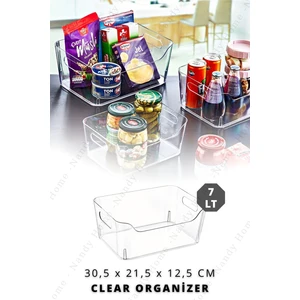 Nandy Home 7 Lt Clear Buzdolabı & Dolap Içi Düzenleyici Organizer 30,5X21,5X12,5 cm