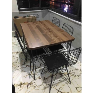 Trendy Assel Eylül  Kütük 6 Kişilik Yemek Mutfak Masası Takımı