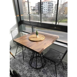 Trendy Assel Doğal Ağaçlık 2 Kişilik Yemek Masası Takımı-Mutfak Masası Takımı