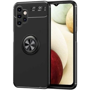 Samsung Galaxy A13 4g Kılıf Silikon Ravel Yüzüklü Standlı + Temperli Kırılmaz Cam