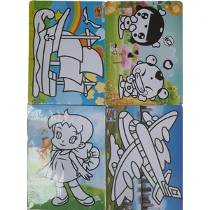 A4 Ebat Karışık Desenli Kum Boyama Seti 4'lü Paket