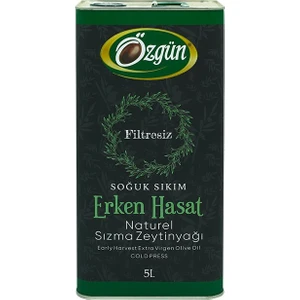 Özgün Zeytin & Zeytinyağı Teneke Soğuk Sıkım Erken Hasat 5 Lt