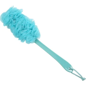 Uzun Saplı Asılı Yumuşak Örgü Arka Gövde Banyo Duş Fırçası Mavi (Yurt Dışından)