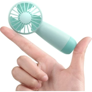 Mini El Tipi Fan, Askılı Taşınabilir Pille Çalışan Fan, 3000MAH Şarj Edilebilir Pilli Kişisel Cep Fanı, 5-10 Saat Çalışma Süresi (Yeşil)