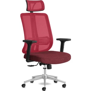 Yönetici Çalışma Koltuğu | Spark Başlıklı | Kırmızı Krom