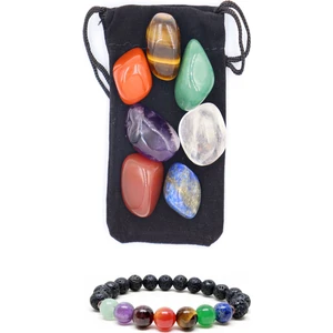 Sertifikalı   Çakra Bileklik Hediyeli Yoga Enerji Çakra Taş Seti