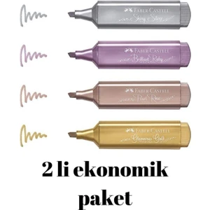 Faber Fosforlu Kalem Metalik Renkler 4 Lü Set*2 Paket