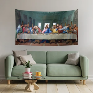 Son Akşam Yemeği Restore Leonardo Da Vinci Duvar Örtüsü Halısı 70X140 cm