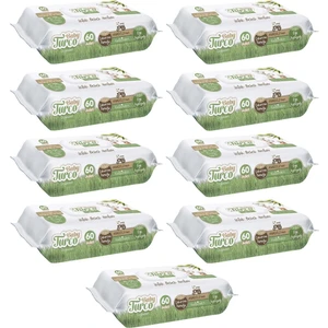 Baby Turco Islak Havlu Mendil Yenidoğan 60 Yaprak Doğadan 9 Lu Set (3pk*3) 540 Yaprak Pıt Kapaklı