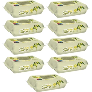 Baby Turco Islak Havlu Mendil 90 Yaprak Zeytinyağlı 9 Lu Set 810 Yaprak Plastik Kapaklı