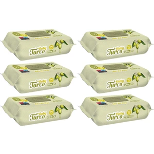 Baby Turco Islak Havlu Mendil 90 Yaprak Zeytinyağlı 6 Lı Set 540 Yaprak Plastik Kapaklı