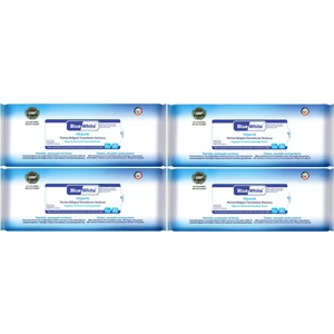 Blue White Bluewhite Yetişkin Hasta Vücut Temizleme Mendil-Havlusu (4 Lü Set) 50 Yaprak Hijyenik