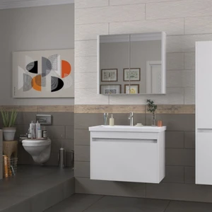 Konak 80 cm Beyaz Banyo Dolabı