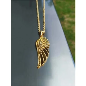 The Collection Büyük Kanat Altın Renk Zincirli Metal Kolye