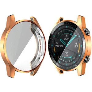 Huawei Watch Gt2 46MM Uyumlu Önü Kapalı Silikon Ekran ve Kasa Koruyucu Kılıf