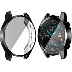 Huawei Watch Gt2 46MM Uyumlu Önü Kapalı Silikon Ekran ve Kasa Koruyucu Kılıf