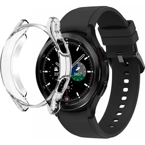 Samsung Galaxy Watch 4 44MM Uyumlu Önü Kapalı Silikon Ekran ve Kasa Koruyucu Kılıf
