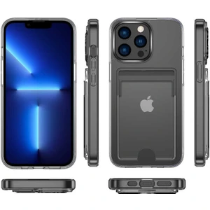 Apple iPhone 13 Pro Max Kılıf Ensa Lüx Kartlıklı Sert Tpu Silikon Renksiz