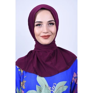 Belifanti Collection Kadın Tesettür Çıtçıtlı Bone Sandy Hijab Boyunluk Bone Mürdüm