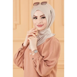 Belifanti Collection Kadın Tesettür Çıtçıtlı Bone Sandy Hijab Boyunluk Bone Açık Vizon