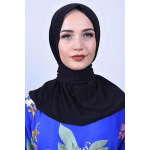 Belifanti Collection Kadın Tesettür Çıtçıtlı Bone Sandy Hijab Boyunluk Bone Siyah