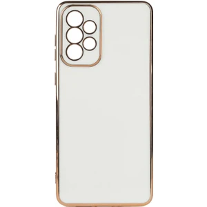Samsung Galaxy A73 Kılıf Bark Parlak Silikon Renkli Kenarları Rose Beyaz