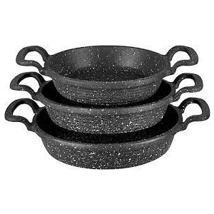 Mobaş 3'lü Döküm Granit Sahan Seti