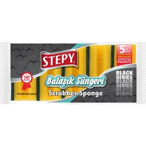 Black Oluklu Bulaşık Süngeri 5'li