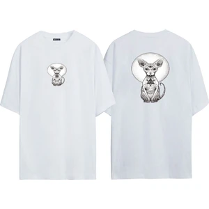 The Wert Ünisex Bambino Baskılı Beyaz Oversize Tshirt