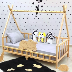 Ayıcıklı Montessori Yatak Ahşap Çocuk ve Bebek Karyola