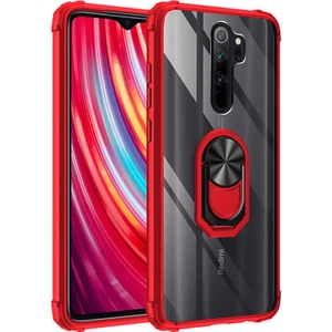 Xiaomi Redmi Note 8 Pro Tam Korumalı Yüzüklü Renkli Kenarlı Manyetik Mola Kılıf