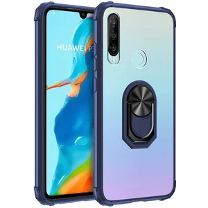 Huawei P30 Lite Tam Korumalı Yüzüklü Renkli Kenarlı Manyetik Mola Kılıf