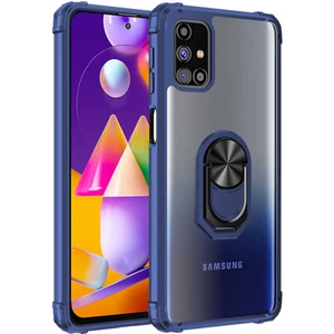 Samsung Galaxy M51 Tam Korumalı Yüzüklü Renkli Kenarlı Manyetik Mola Kılıf