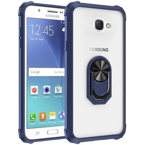 Samsung Galaxy J7 Prime 2 Tam Korumalı Yüzüklü Renkli Kenarlı Manyetik Mola Kılıf