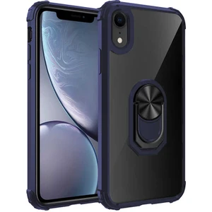 Iphone Xr Tam Korumalı Yüzüklü Renkli Kenarlı Manyetik Mola Kılıf Ekran Koruyucu