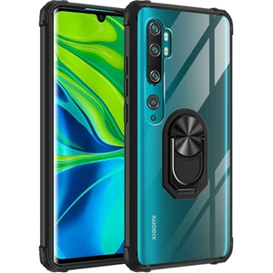 Xiaomi Mi Note 10 Lite Tam Korumalı Yüzüklü Renkli Kenarlı Manyetik Mola Kılıf Ekran Koruyucu