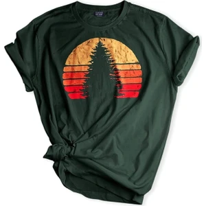 Genius Store Erkek Tişört Baskılı Outdoor T-Shirt-Güneş Yeşil