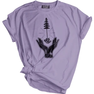 Genius Store Erkek Tişört Baskılı Outdoor T-Shirt-El Agaç Lila