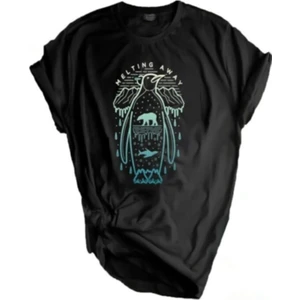 Genius Store Erkek Tişört Baskılı Outdoor T-Shirt-Penguen