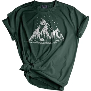 Genius Store Erkek Tişört Baskılı Outdoor T-Shirt-Kamp Yeşil
