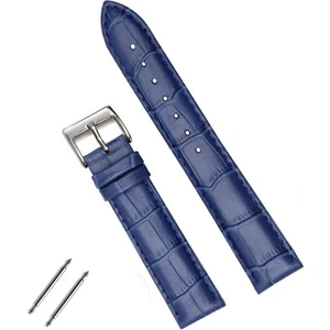 Online Kordon Casio Saat Uyumlu Croco Baskılı Lacivert Renk Deri Saat Kordonu Kayışı