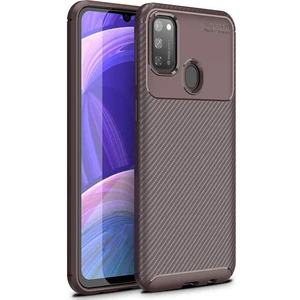 Samsung Galaxy M21 Karbon Görünüm Negro Silikon Kılıf