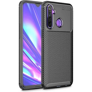 Realme 5i Karbon Görünüm Negro Silikon Kılıf