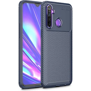Realme 5i Karbon Görünüm Negro Silikon Kılıf