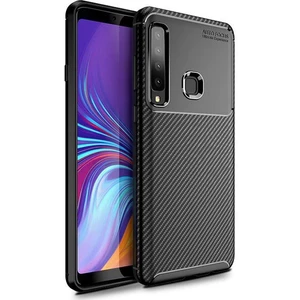 Samsung Galaxy A9 2018 Karbon Görünüm Negro Silikon Kılıf Ekran Koruyucu