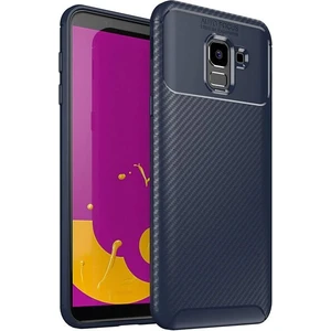 Samsung Galaxy J6 (SM-J600F) Karbon Görünüm Negro Silikon Kılıf Ekran Koruyucu